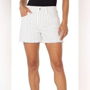 Liverpool Christine Hi-rise A-line Short black and white pinstripe sz 4